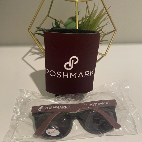 Poshmark Branded Sunglasses and Drink Koozie - Picture 1 of 4